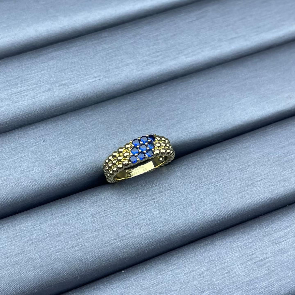 [Super CiCi]NARROW BEADED RING WITH DIAMONDS