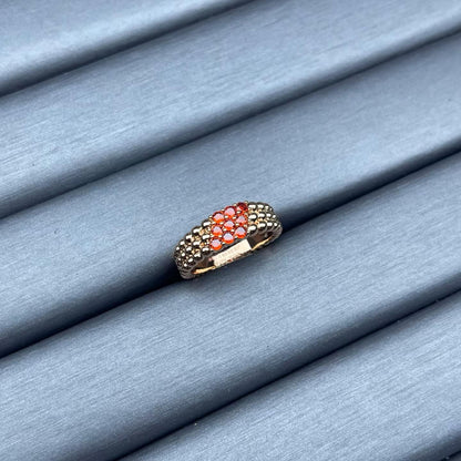 [Super CiCi]NARROW BEADED RING WITH DIAMONDS