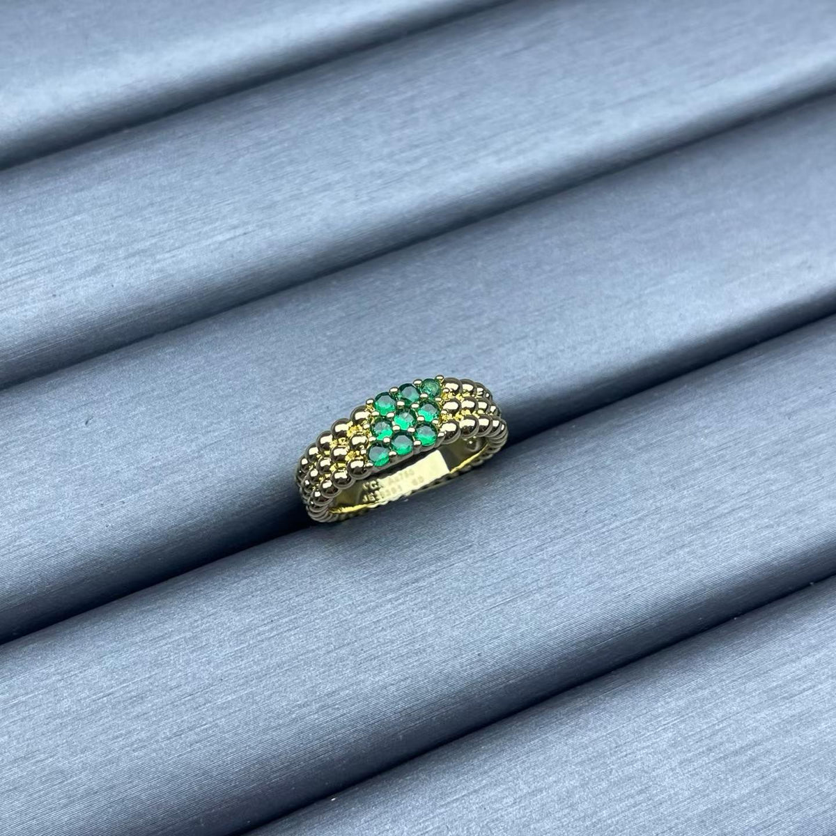 [Super CiCi]NARROW BEADED RING WITH DIAMONDS