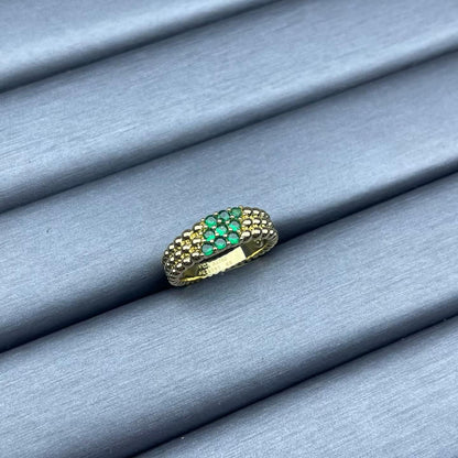 [Super CiCi]NARROW BEADED RING WITH DIAMONDS