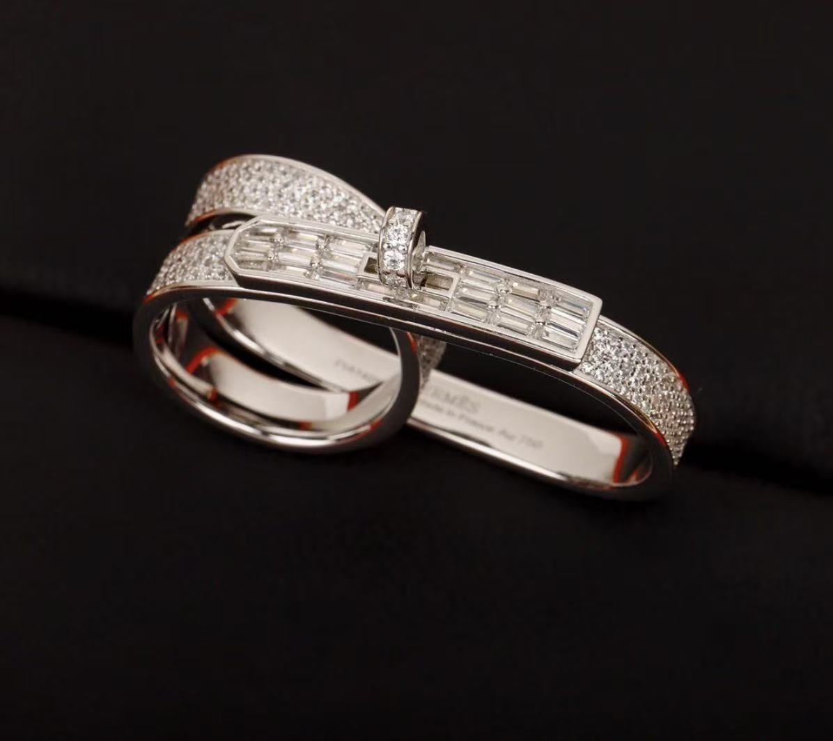 [Super CiCi]NEW STYLE FULL CIRCLE DOUBLE DIAMOND RING