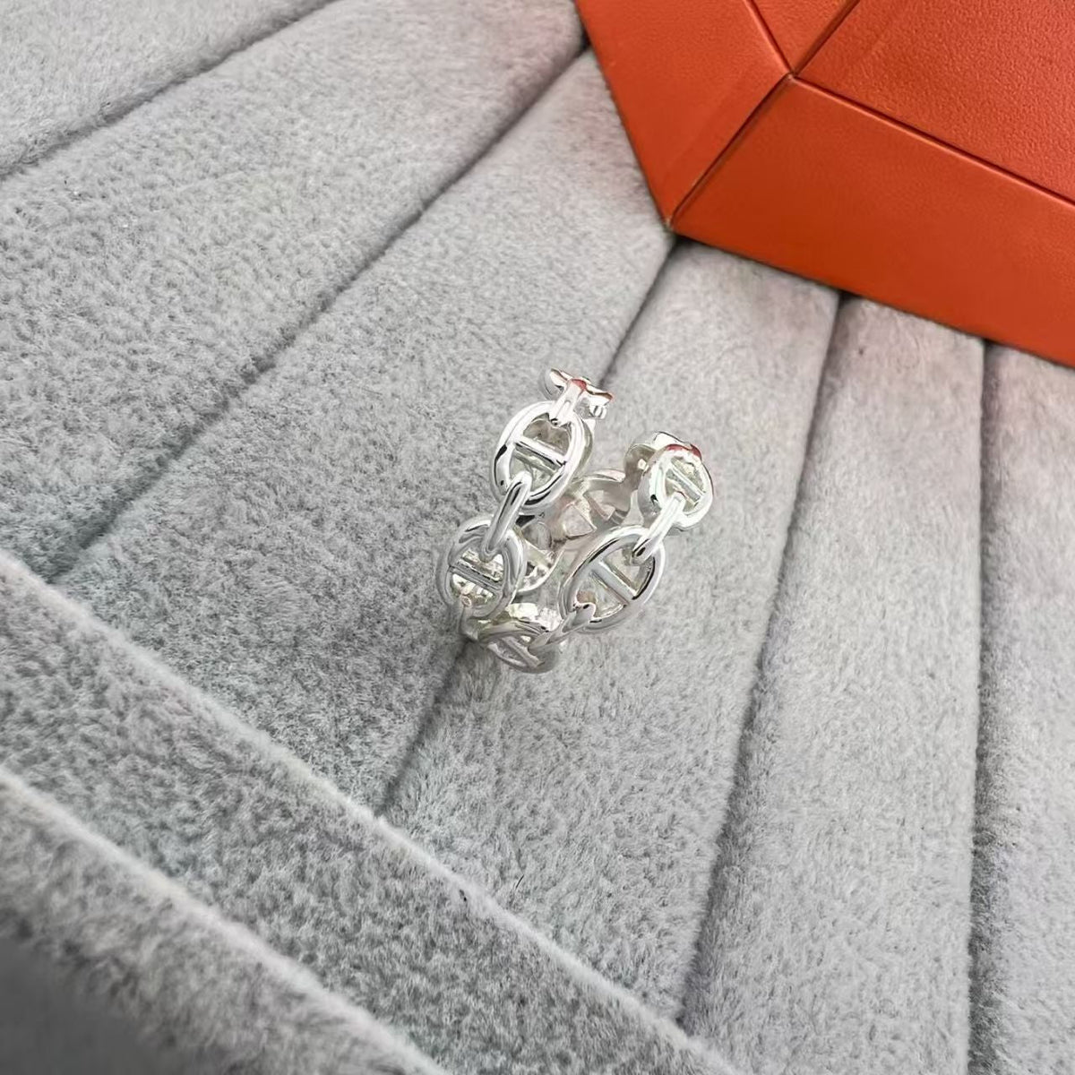 [Super CiCi]GLOSSY FINISH SQUARE COMBINATION DOUBLE-LAYER PIG NOSE RING