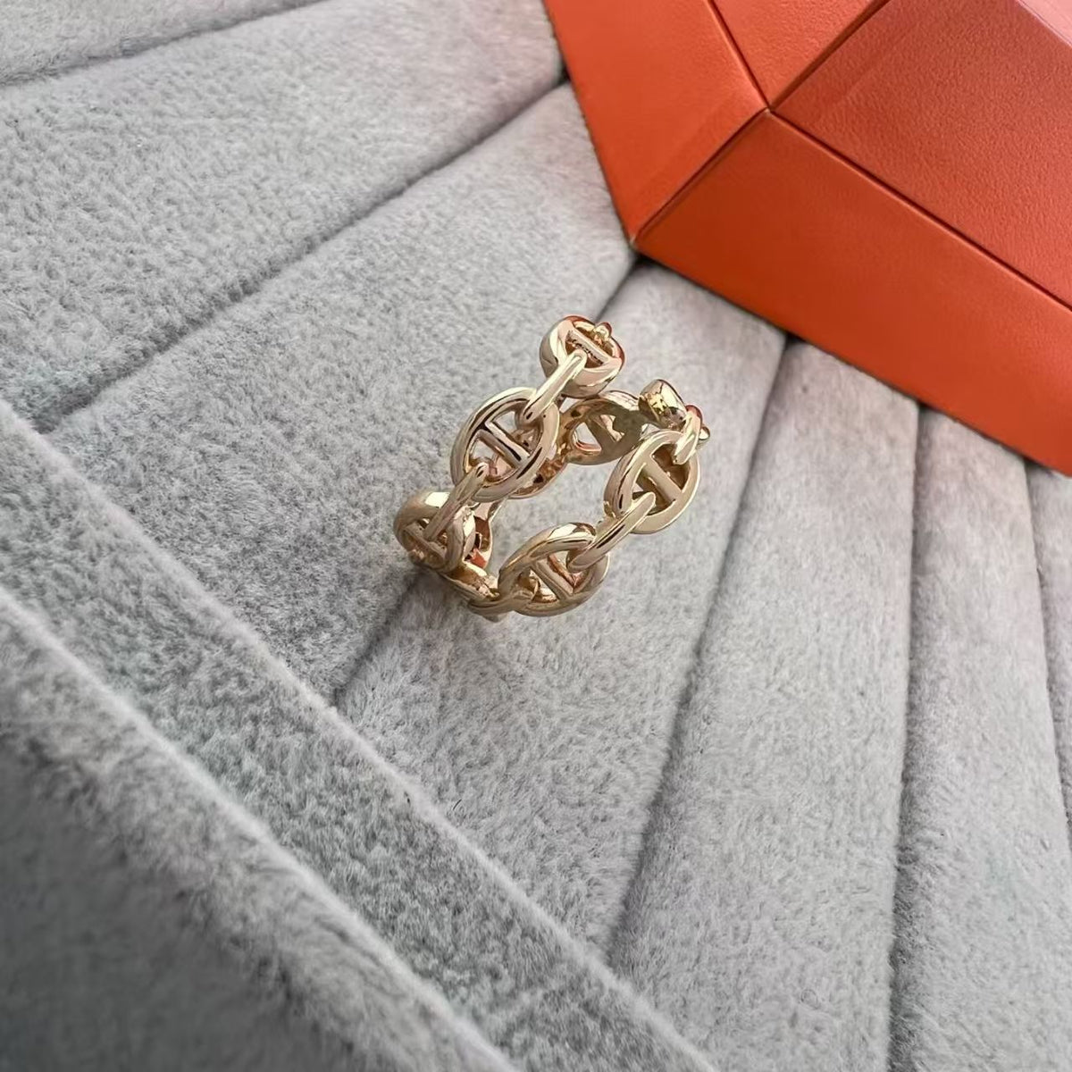 [Super CiCi]GLOSSY FINISH SQUARE COMBINATION DOUBLE-LAYER PIG NOSE RING