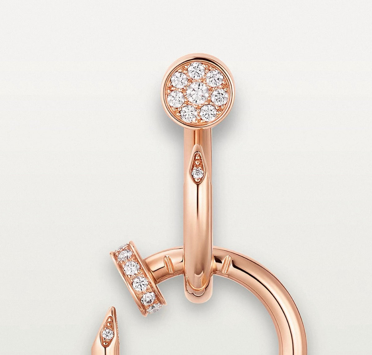 [Super CiCi]NAIL COLLECTION DIAMOND SET DOUBLE HOOP EARRINGS