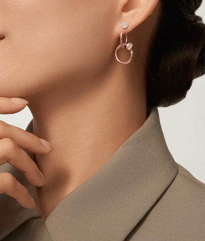 [Super CiCi]NAIL COLLECTION DIAMOND SET DOUBLE HOOP EARRINGS