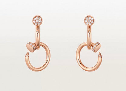 [Super CiCi]NAIL COLLECTION DIAMOND SET DOUBLE HOOP EARRINGS