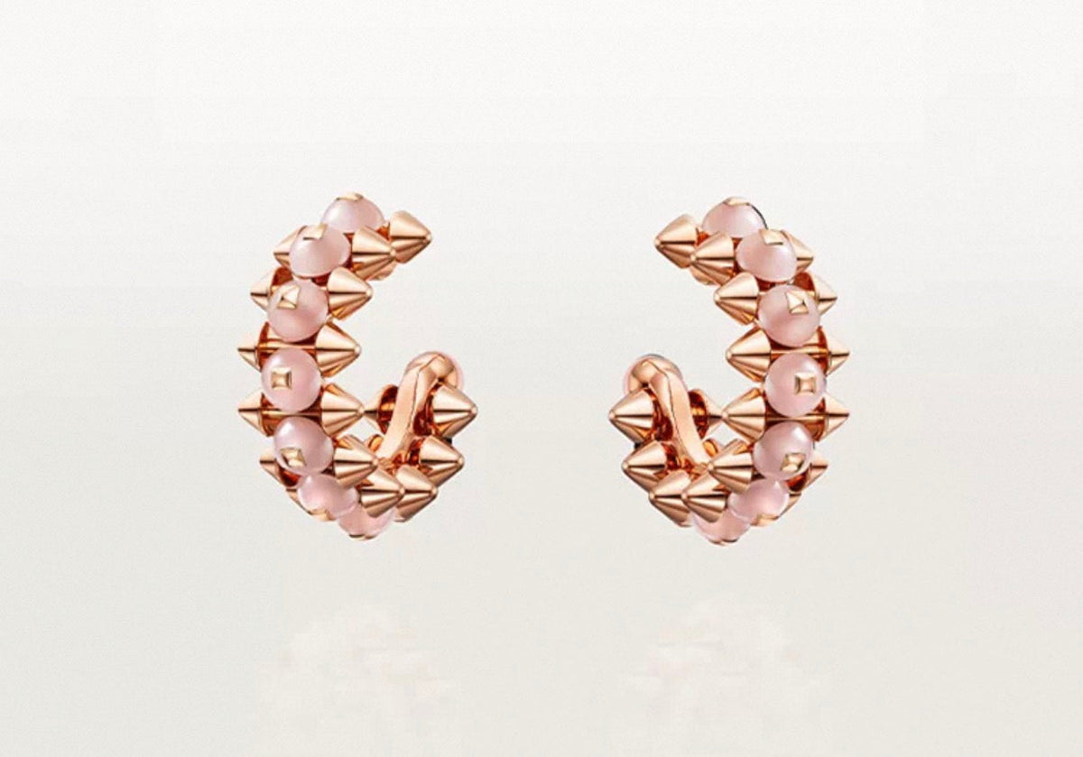 [Super CiCi]CLASH COLLECTION AGATE CHALCEDONY STUD EARRINGS