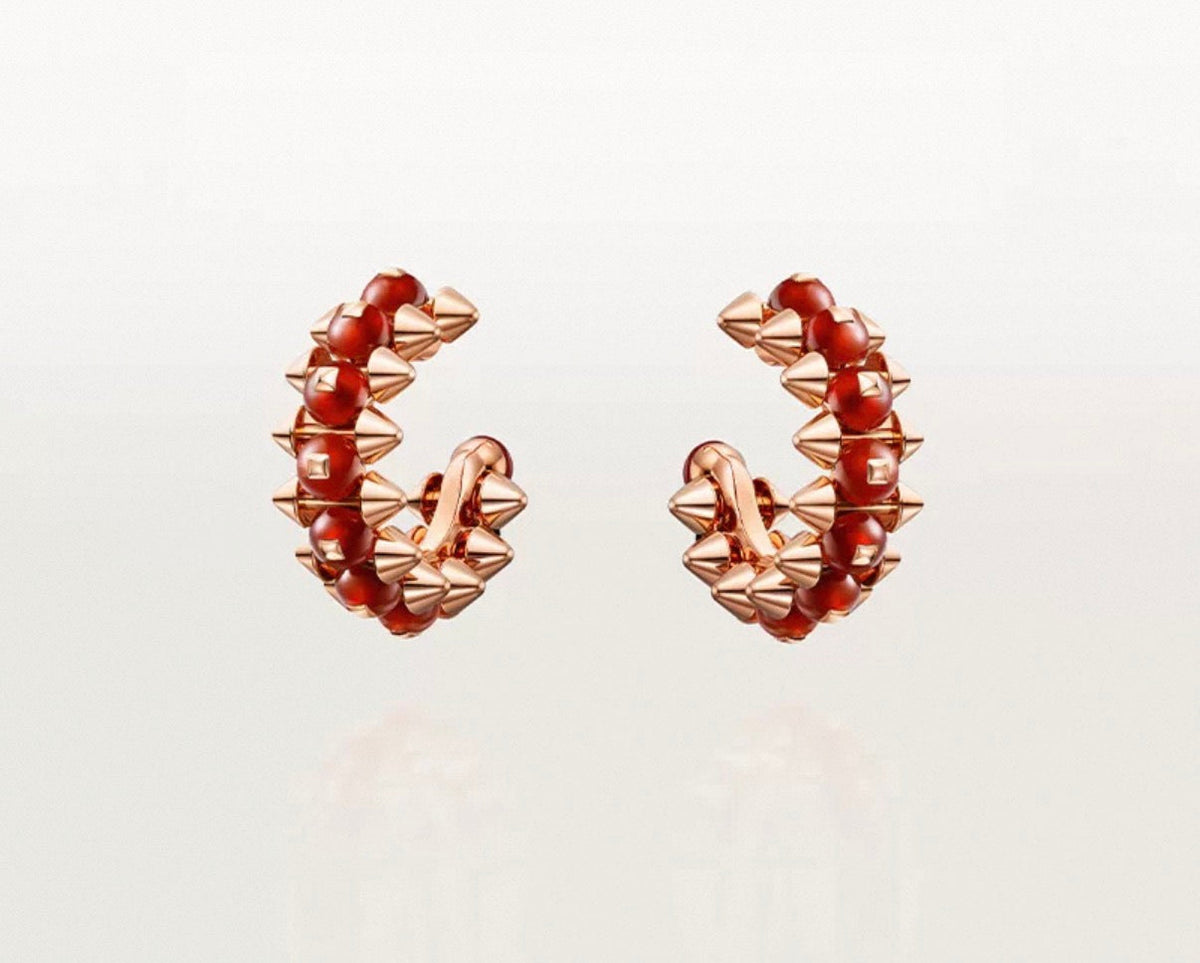 [Super CiCi]CLASH COLLECTION AGATE CHALCEDONY STUD EARRINGS