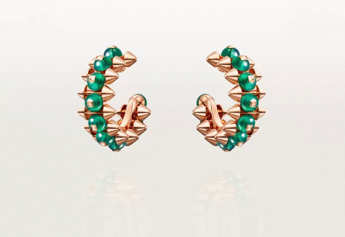 [Super CiCi]CLASH COLLECTION AGATE CHALCEDONY STUD EARRINGS