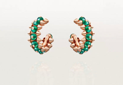 [Super CiCi]CLASH COLLECTION AGATE CHALCEDONY STUD EARRINGS
