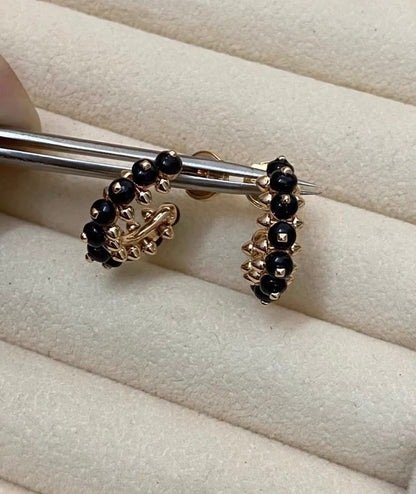 [Super CiCi]CLASH COLLECTION AGATE CHALCEDONY STUD EARRINGS