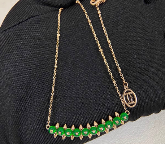 [Super CiCi]CLASH COLLECTION AGATE CHALCEDONY STUD NECKLACE