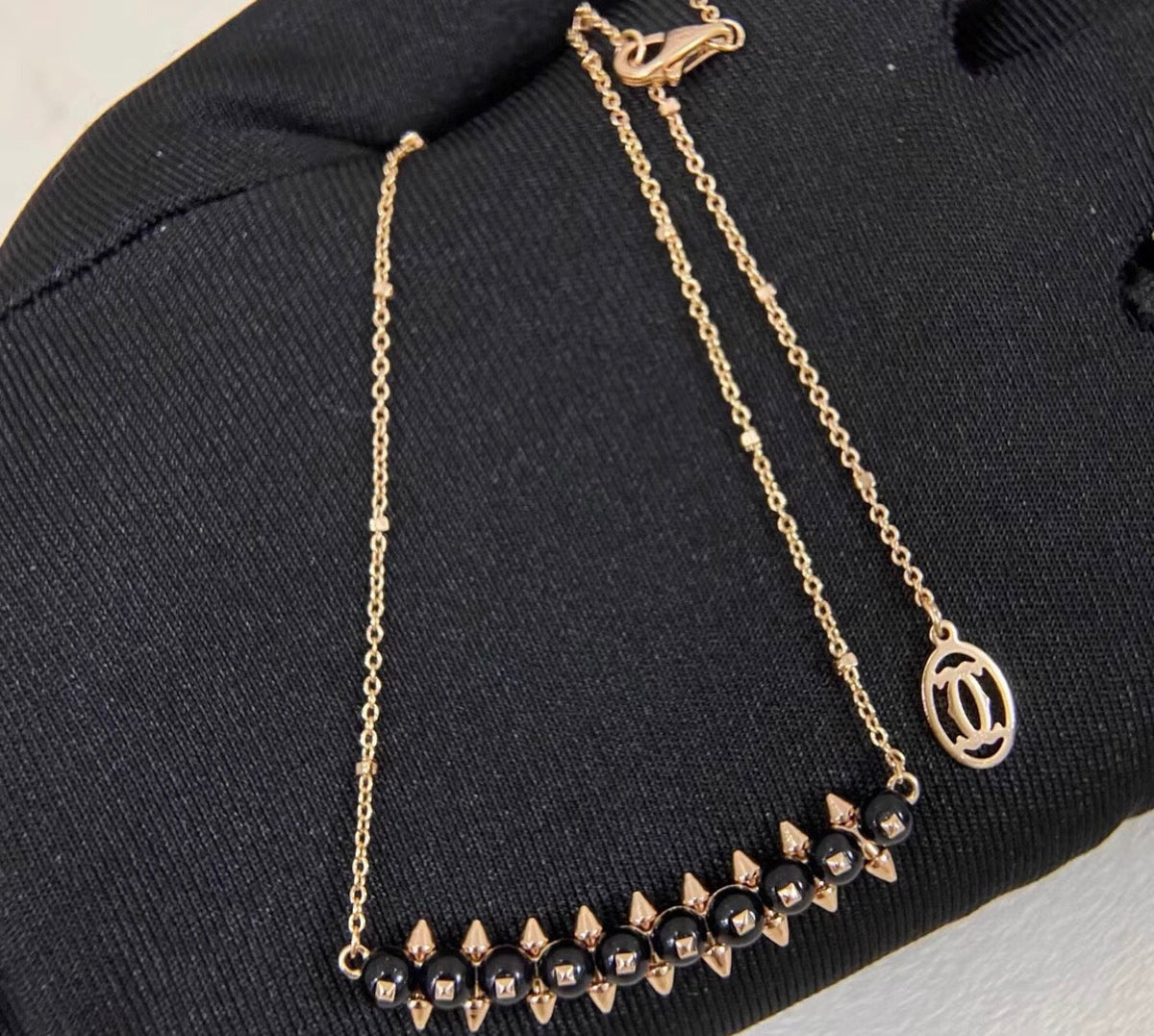 [Super CiCi]CLASH COLLECTION AGATE CHALCEDONY STUD NECKLACE