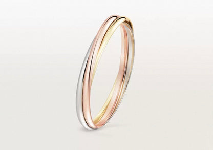 [Super CiCi]TRINITY COLLECTION CLASSIC THREE-COLOUR GOLD TRIPLE BAND BANGLE