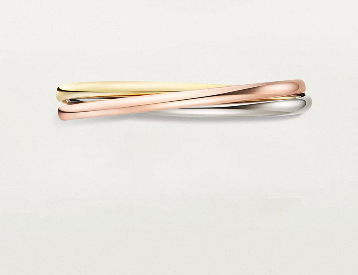 [Super CiCi]TRINITY COLLECTION CLASSIC THREE-COLOUR GOLD TRIPLE BAND BANGLE