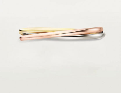 [Super CiCi]TRINITY COLLECTION CLASSIC THREE-COLOUR GOLD TRIPLE BAND BANGLE