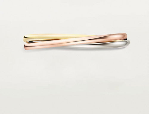 [Super CiCi]TRINITY COLLECTION CLASSIC THREE-COLOUR GOLD TRIPLE BAND BANGLE
