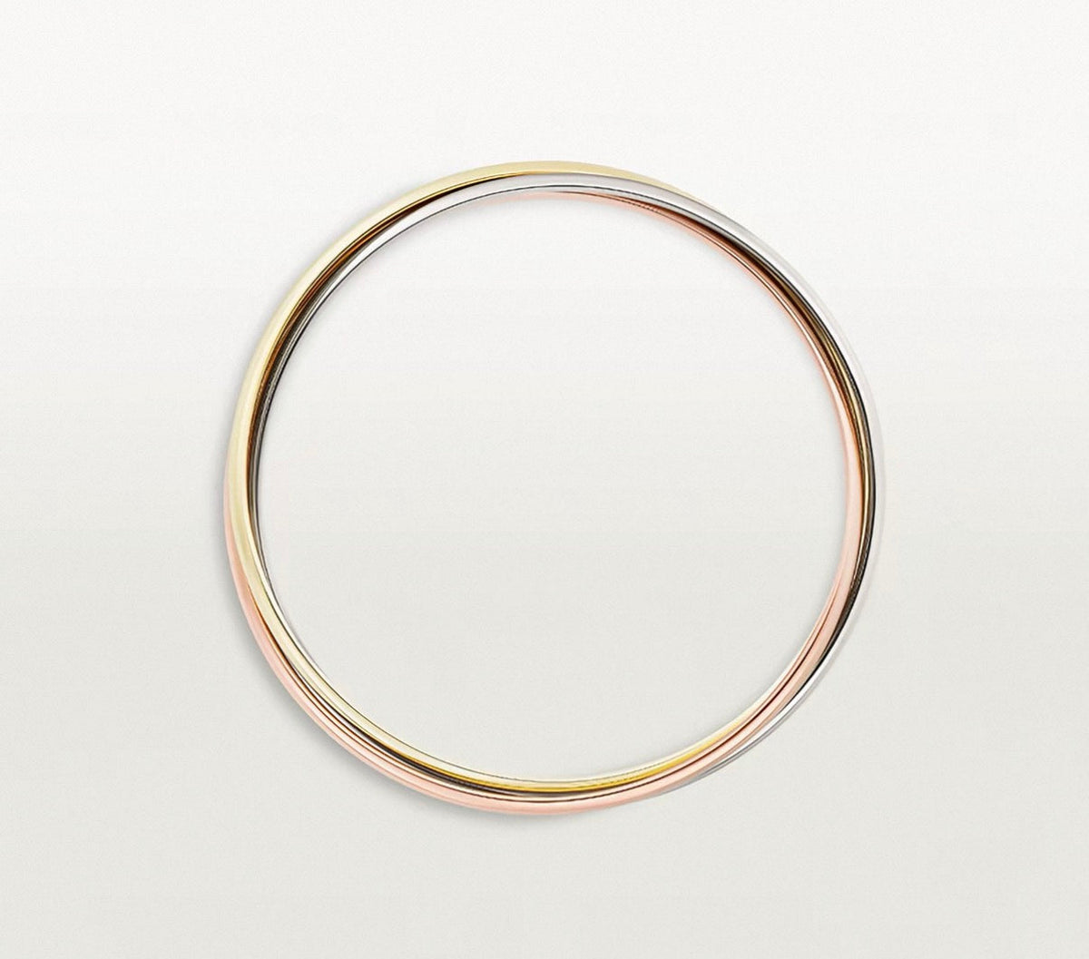 [Super CiCi]TRINITY COLLECTION CLASSIC THREE-COLOUR GOLD TRIPLE BAND BANGLE