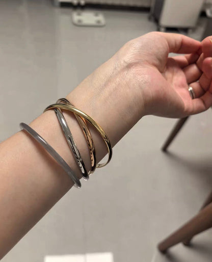 [Super CiCi]TRINITY COLLECTION CLASSIC THREE-COLOUR GOLD TRIPLE BAND BANGLE