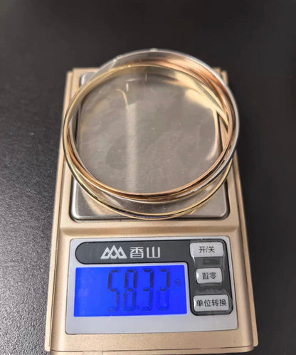 [Super CiCi]TRINITY COLLECTION CLASSIC THREE-COLOUR GOLD TRIPLE BAND BANGLE