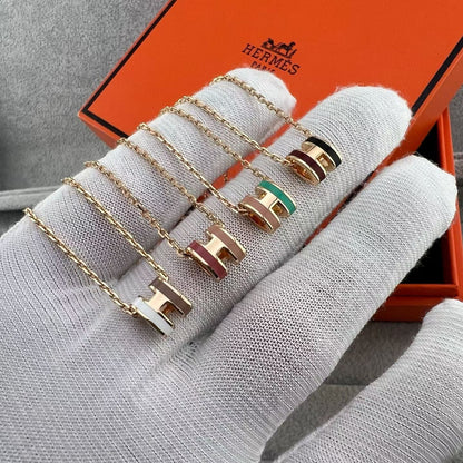 [Super CiCi]MINI TWO-TONE H PENDANT NECKLACE