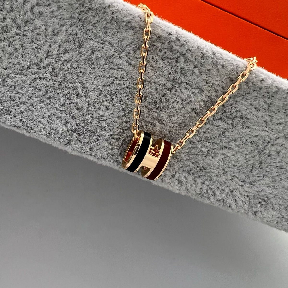 [Super CiCi]MINI TWO-TONE H PENDANT NECKLACE