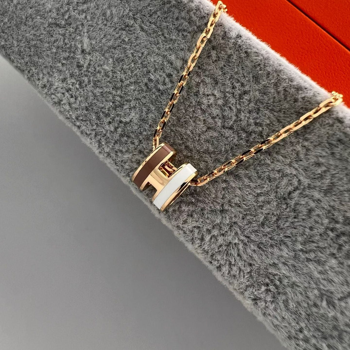 [Super CiCi]MINI TWO-TONE H PENDANT NECKLACE
