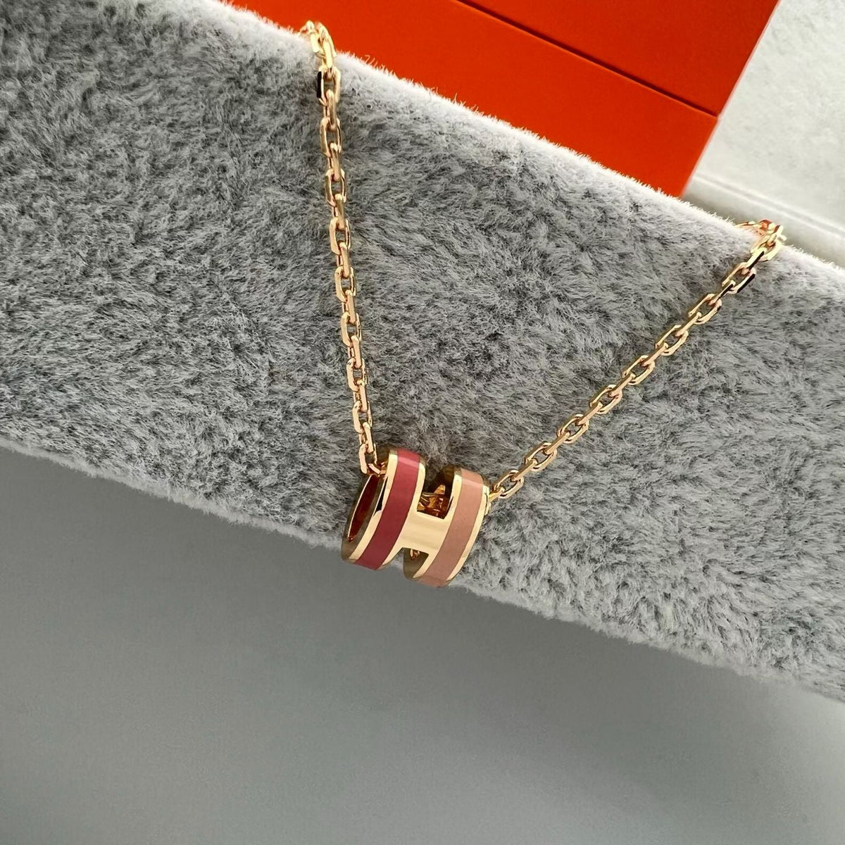 [Super CiCi]MINI TWO-TONE H PENDANT NECKLACE