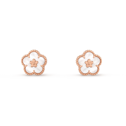 [Super CiCi ]LUCKY PINK GOLD WHITE MOP EARRINGS