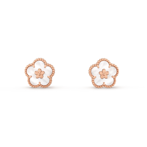 [Super CiCi ]LUCKY PINK GOLD WHITE MOP EARRINGS