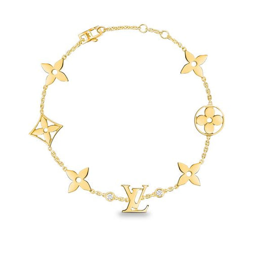 [Super CiCi ]STAR AND SUN 7 MOTIFS GOLD BRACELET