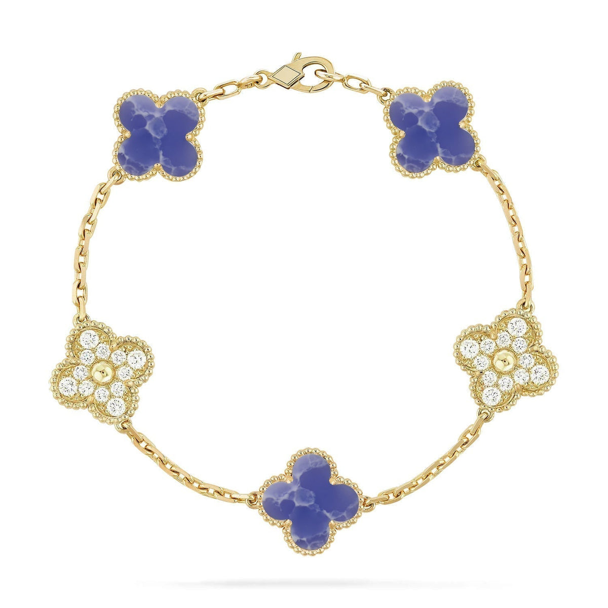 [Super CiCi ]CLOVER 5 MOTIF BLUE VEINS BRACELET COLLECTION