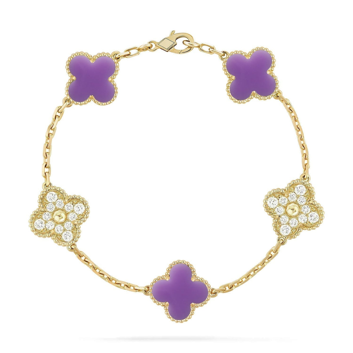 [Super CiCi ]CLOVER 5 MOTIF LIGHT PURPLE BRACELET COLLECTION