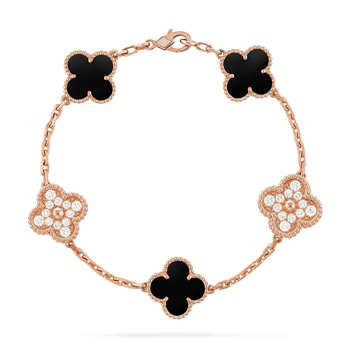 [Super CiCi ] CLOVER 5 MOTIF ONYXS BRACELET COLLECTION