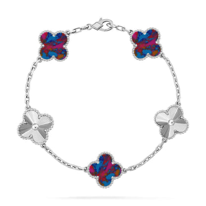 [Super CiCi ]CLOVER 5 MOTIF COLOR GEMSTONES BRACELET COLLECTION