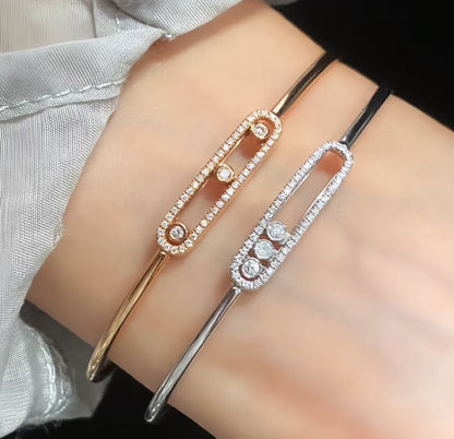 [Super CiCi]Move Pav¨¦ Diamond Bangle Bracelet M