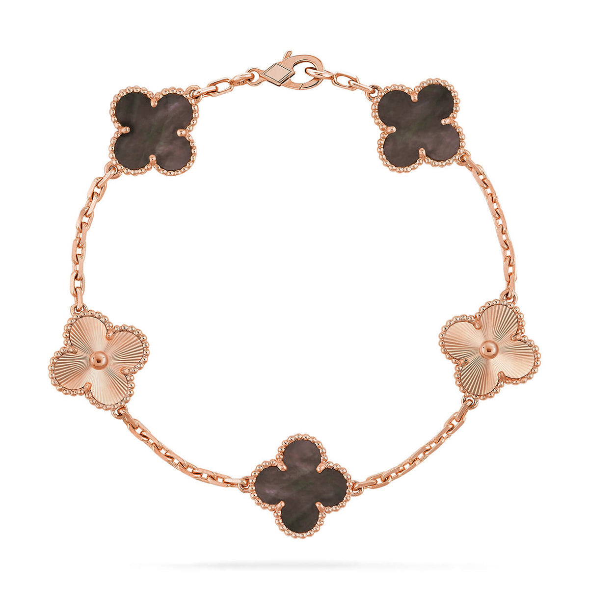 [Super CiCi ] CLOVER 5 MOTIF GRAY MOP BRACELET COLLECTION