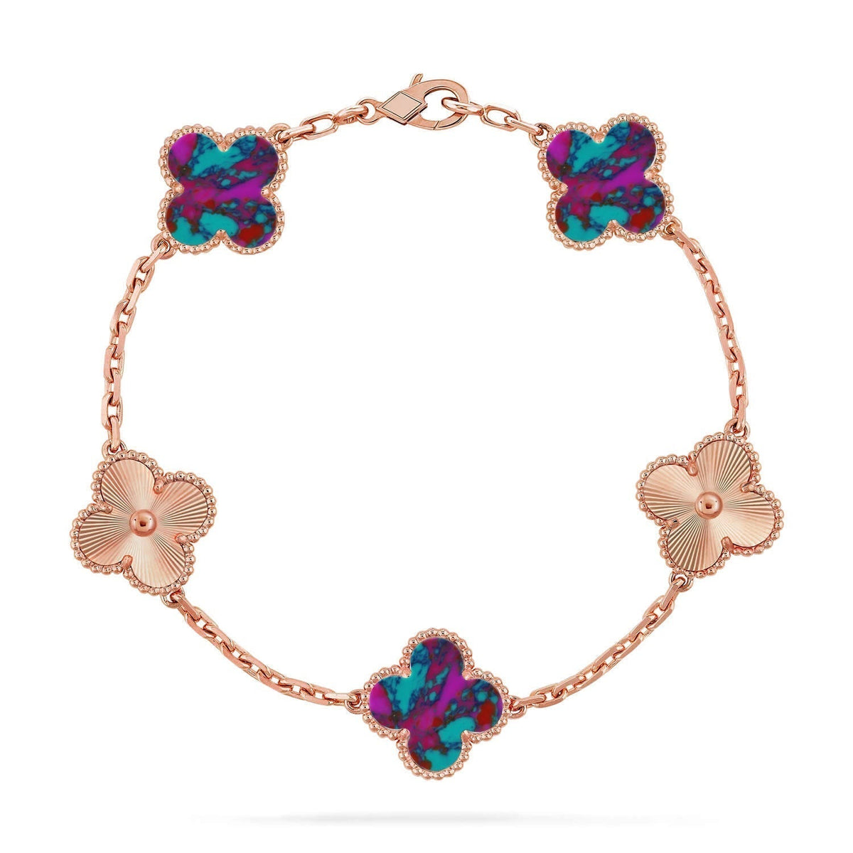 [Super CiCi ]CLOVER 5 MOTIF COLOR GEMSTONES BRACELET COLLECTION