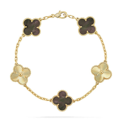 [Super CiCi ] CLOVER 5 MOTIF GRAY MOP BRACELET COLLECTION