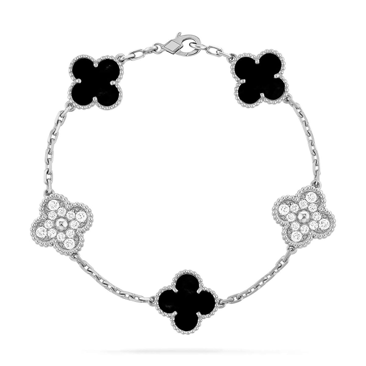 [Super CiCi ] CLOVER 5 MOTIF ONYXS BRACELET COLLECTION