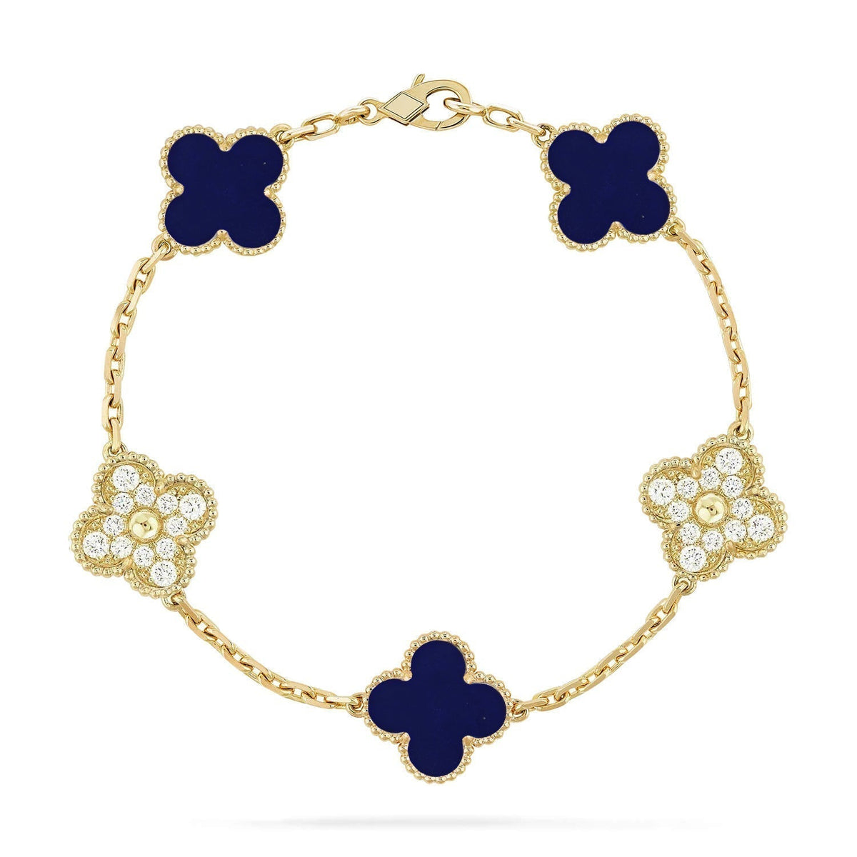 [Super CiCi ]CLOVER 5 MOTIF LAPIS LAZULI BRACELET COLLECTION