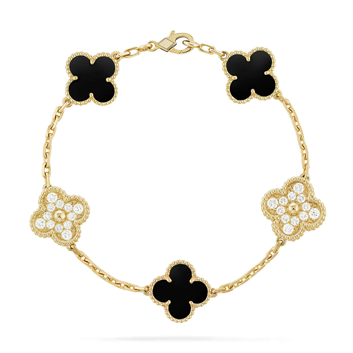 [Super CiCi ] CLOVER 5 MOTIF ONYXS BRACELET COLLECTION