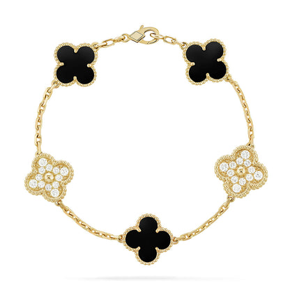 [Super CiCi ] CLOVER 5 MOTIF ONYXS BRACELET COLLECTION