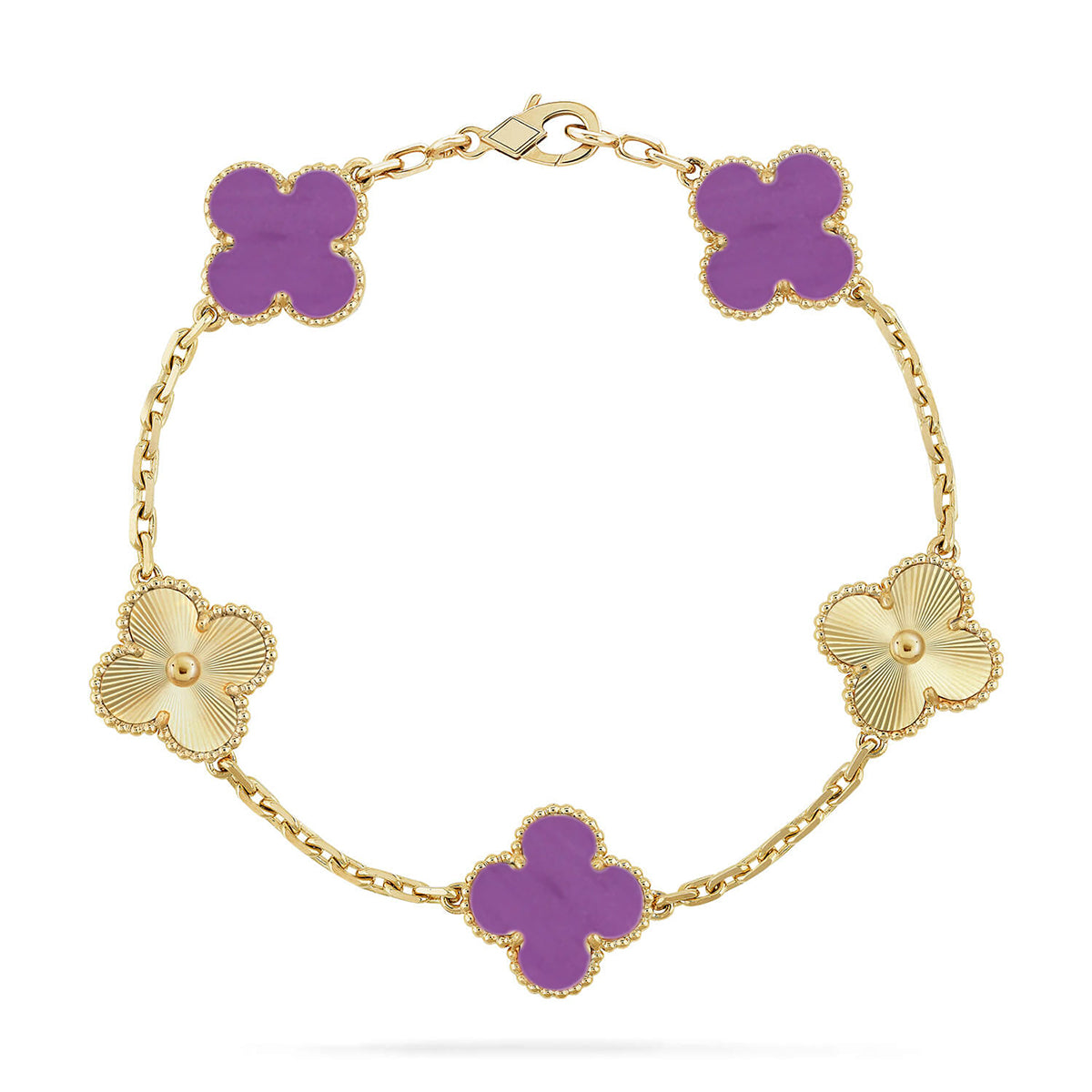 [Super CiCi ] CLOVER 5 MOTIF VIOLET BRACELET COLLECTION