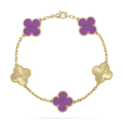 [Super CiCi ] CLOVER 5 MOTIF VIOLET BRACELET COLLECTION