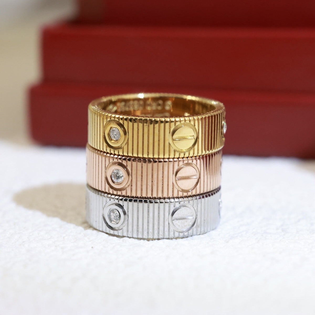 [Super CiCi]LOVE 6.5MM UNLIMITED 3 DIAMONDS RING