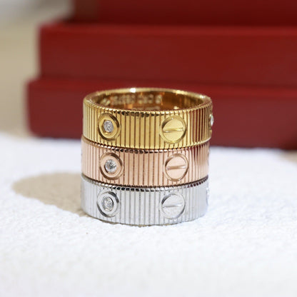 [Super CiCi]LOVE 6.5MM UNLIMITED 3 DIAMONDS RING