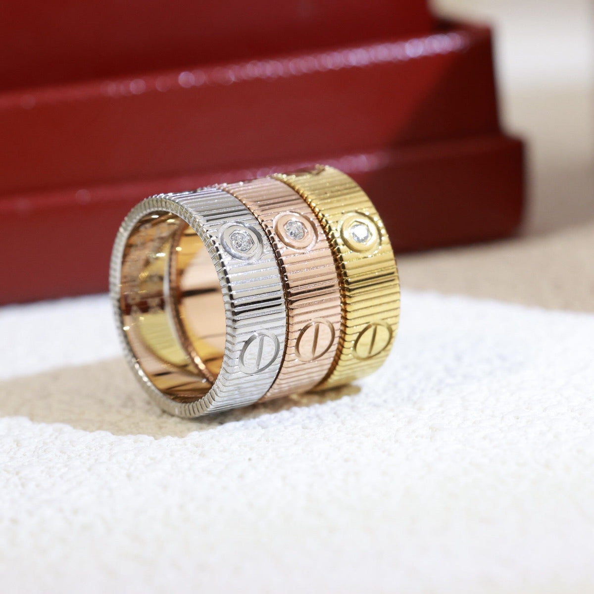 [Super CiCi]LOVE 6.5MM UNLIMITED 3 DIAMONDS RING