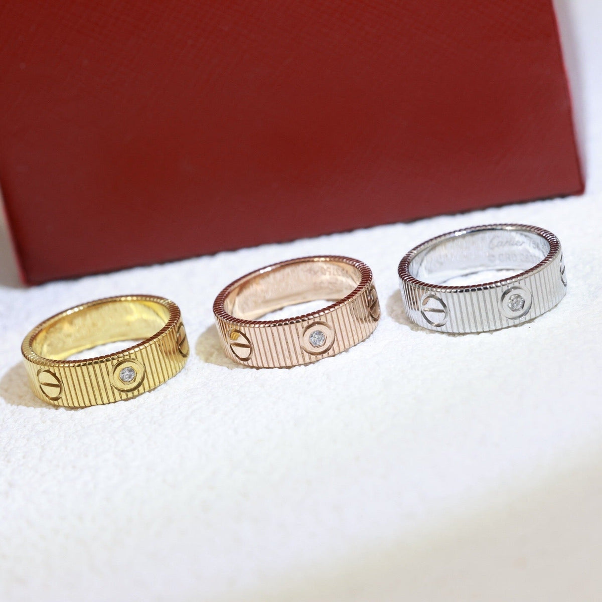 [Super CiCi]LOVE 6.5MM UNLIMITED 3 DIAMONDS RING