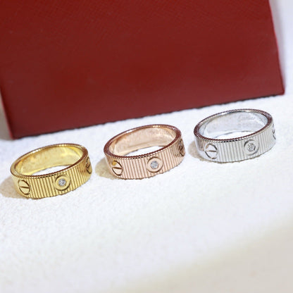 [Super CiCi]LOVE 6.5MM UNLIMITED 3 DIAMONDS RING